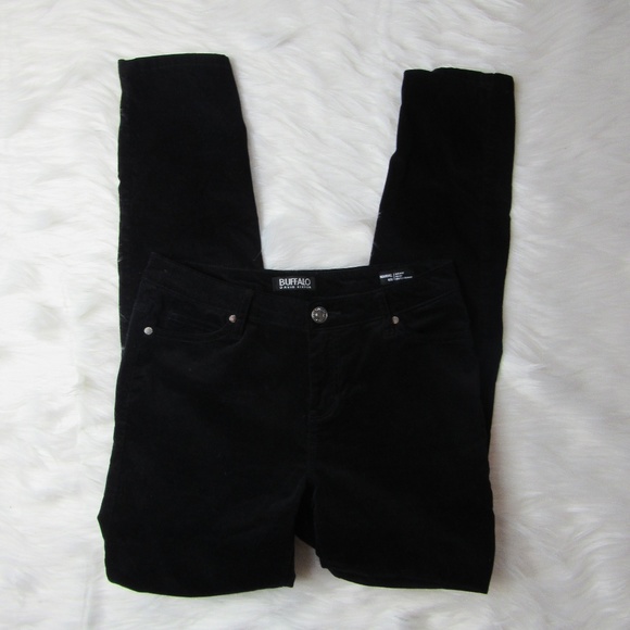 Faux black velvet mid-rise skinny pants, size 6 - Picture 2 of 4